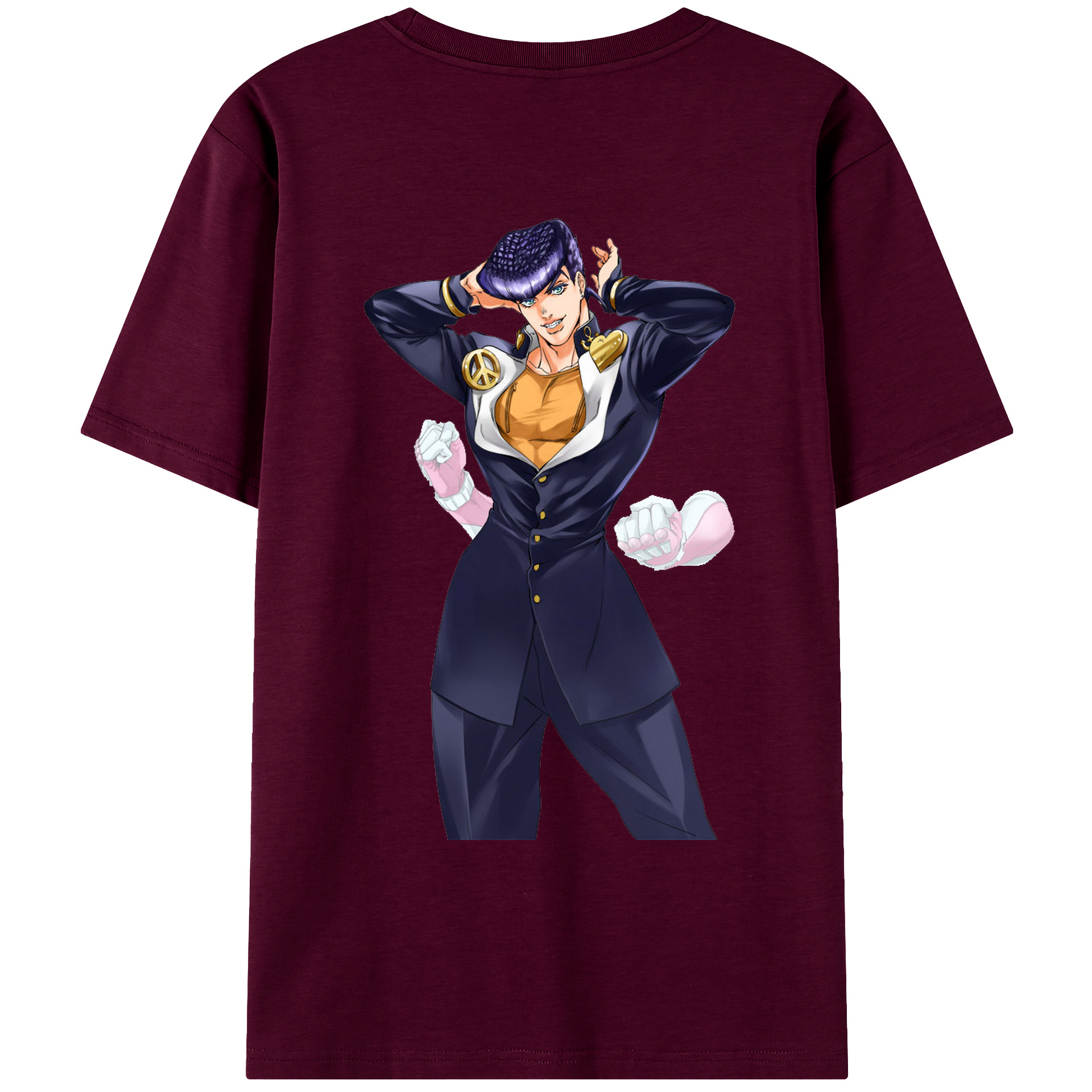 （画像用） ジョジョの奇妙な冒険 ひがしかた じょうすけ JoJo's Bizarre Adventure Higashikata Josuke レディース半袖Tシャツ(バックプリント)